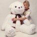 Плюшевый медведь белый 170 см с шарфиком